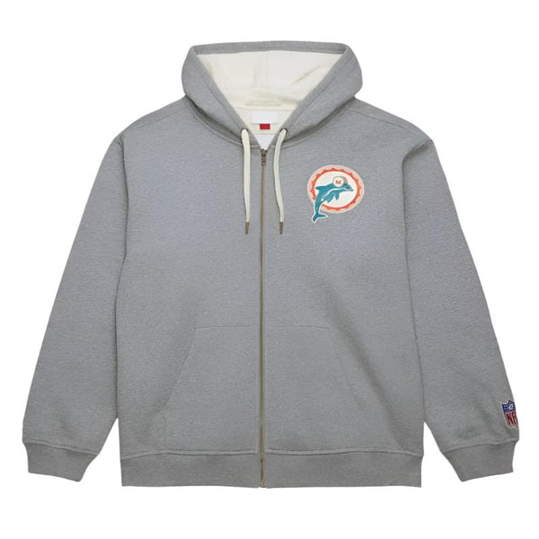 Miami Dolphins Gray Playoff Win 2.0 Full Zip Hoodie