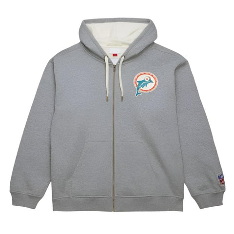 Miami Dolphins Gray Playoff Win 2.0 Full Zip Hoodie