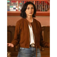 Sheriff Country Morena Baccarin Brown Suede Leather Jacket