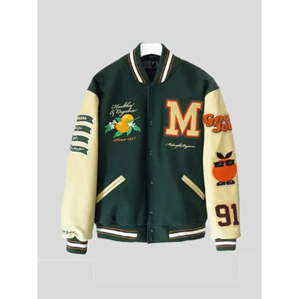 Larry June Midnight Organic Varsity Jacket