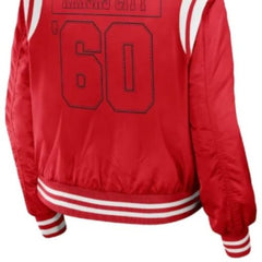 Taylor Swift Super Bowl LVIII Red Varsity Jacket