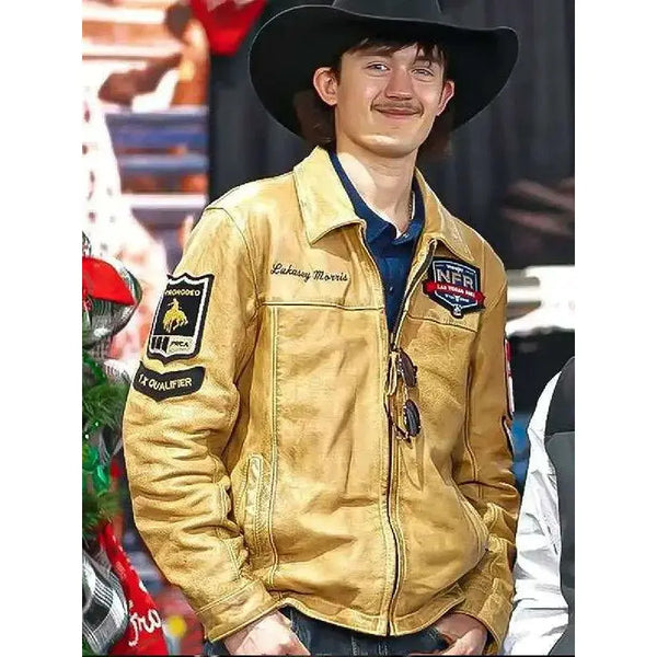 Logan Hay NFR Las Vegas Brown Leather Jacket