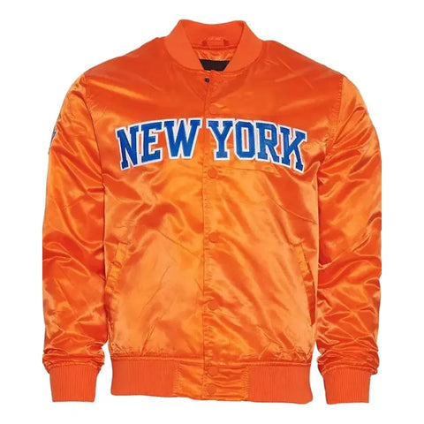 Ny Knicks Orange Satin Jacket