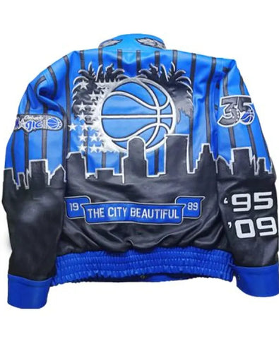 Orlando Magic Blue And Black Leather Jacket