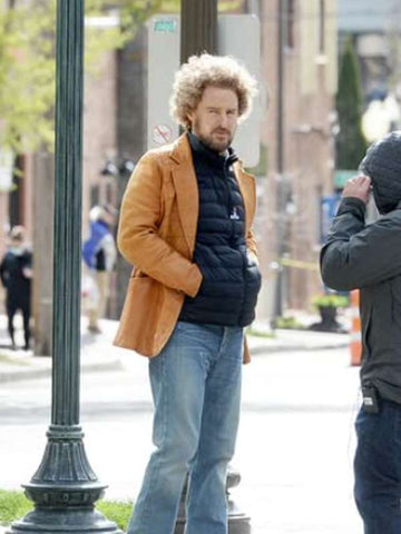 Owen Wilson Paint 2023 Brown Leather Blazer