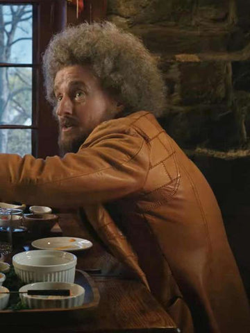 Owen Wilson Paint 2023 Brown Leather Blazer