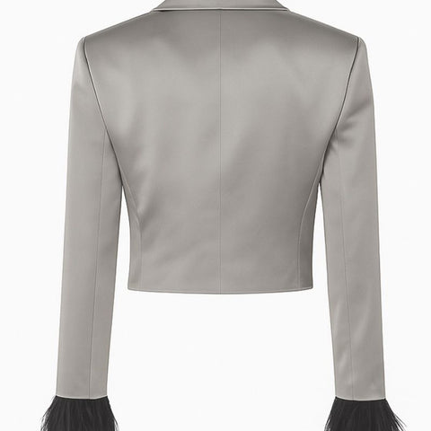 Jenna Ortega Paris Fashion Week Grey Blazer