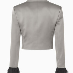 Jenna Ortega Paris Fashion Week Grey Blazer