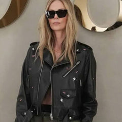 Paris Fashion Week Charlize Theron Black Leather Jacket