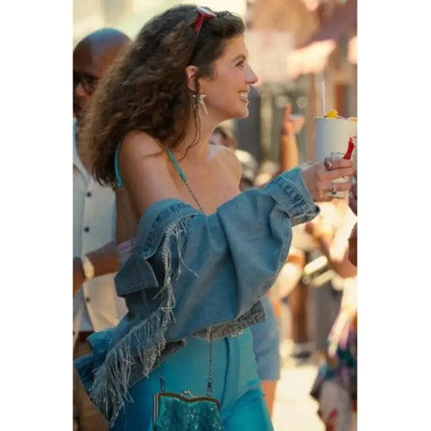 People We Meet on Vacation Poppy Blue Denim Jacket