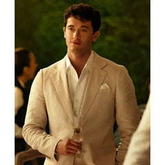 People We Meet on Vacation Tom Blyth Beige Blazer