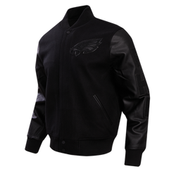 Philadelphia EaglesTriple Black Wool & Leather Varsity Jacket