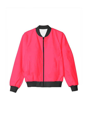Pink Plain Bomber Unisex Jacket