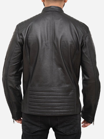 Men Black Padded Motorcycle Jacket
