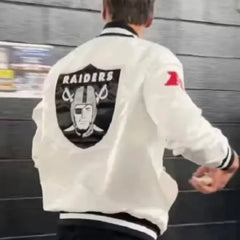 Raiders vs 49ers Gameday Tom Brady Raiders Satin Jacket