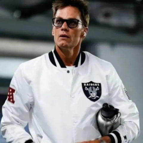 Raiders vs 49ers Gameday Tom Brady Raiders Satin Jacket