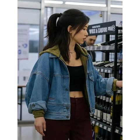 Reina Hardesty Butterfly Blue Denim Jacket