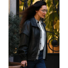 Rome Bella Hadid Black Leather Jacket