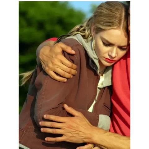 Samara Weaving Eenie Meanie Brown Jacket