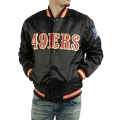 San Francisco 49ears Varsity  Bomber Black  Jacket