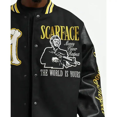 Scarface Black Letterman Jacket