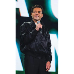 Rami Malek 2025 Movie The Amateur Black Satin Jacket