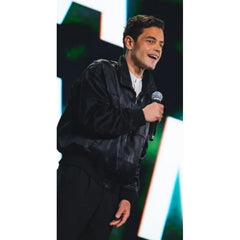 Rami Malek 2025 Movie The Amateur Black Satin Jacket