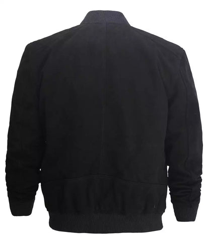 Men's Premium Black Leather Bomber Jacket