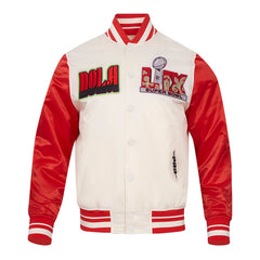 Super Bowl LIX Pro Standard Cream Sublimated Satin Full-Snap Jacket