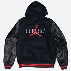 Supreme X Jordan Black Varsity Jacket