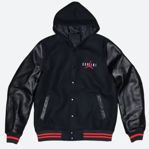 Supreme X Jordan Black Varsity Jacket