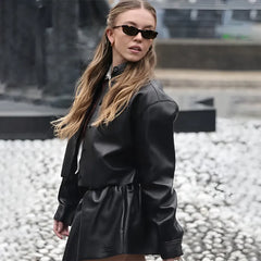 Sydney Sweeney Paris Fashion Week Leather Jacket