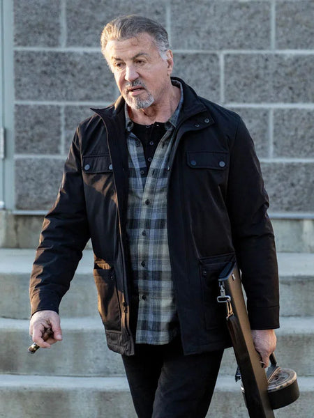 Sylvester Stallone Alarum 2025 Black Jacket