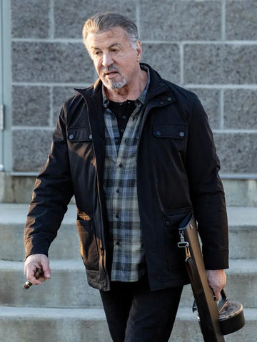 Sylvester Stallone Alarum 2025 Black Jacket