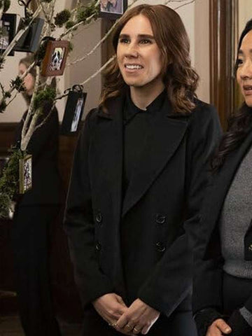 Zosia Mamet Laid 2024 Black Peacoat