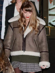 Taylor Swift NYC Shearling Brown Jacket