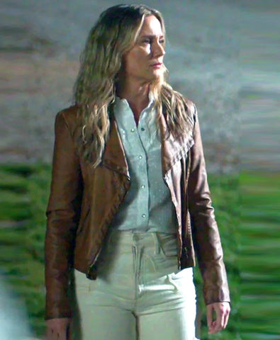 The Bondsman S01 Maryanne Dice Brown Leather Jacket