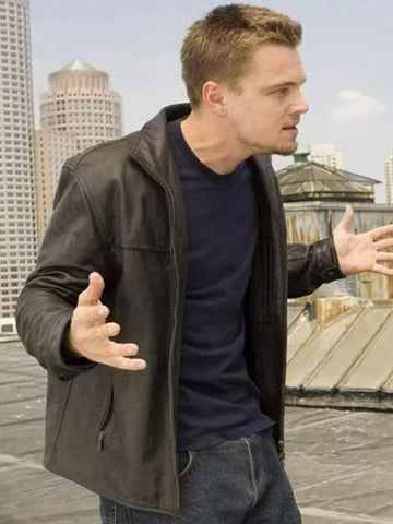 The Departed Leonardo DiCaprio Black Leather Jacket