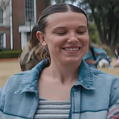 The Electric State Millie Bobby Brown Stripe Denim Jacket