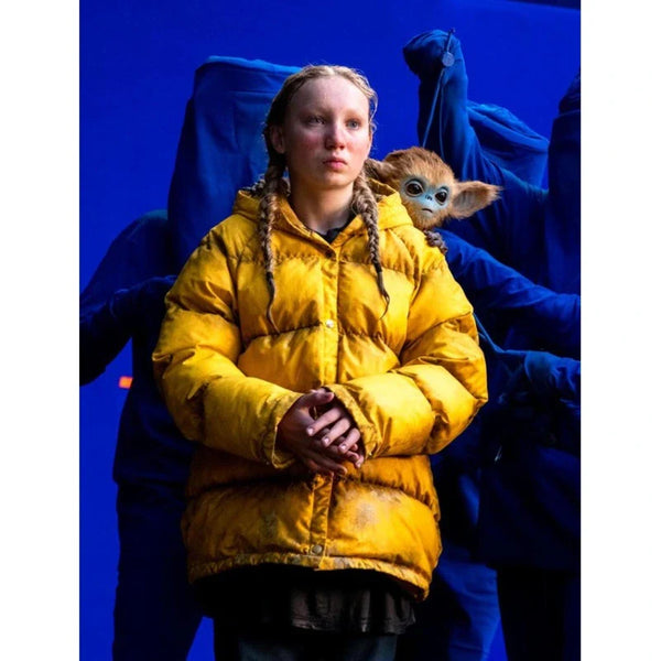 The Legend of Ochi 2025 Helena Zengel Yellow Puffer Jacket