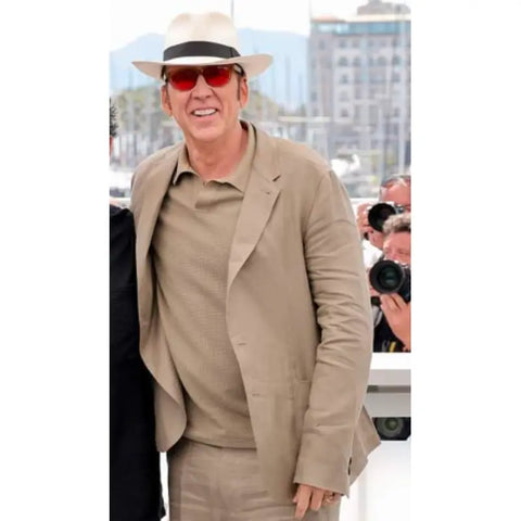 The Surfer (2025) Nicolas Cage Beige Blazer