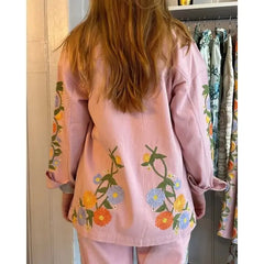 The White Lotus S03 Sarah Catherine Pink Embroidered Shirt