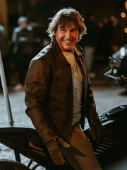Tom Cruise Paris Olympics 2024 Brown Jacket