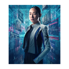 Tron Ares Greta Lee White Leather Jacket