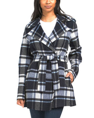 Theory Women's Belted Overlay Multi Alps Plaid