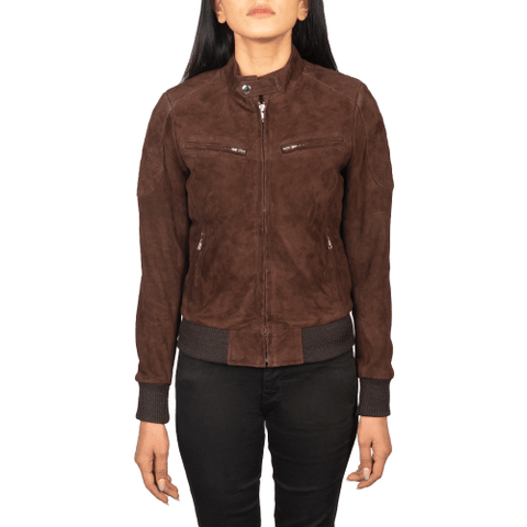 Zenna Mocha Suede Jacket Women, Brown