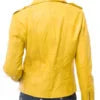 Womens Yellow Leather Biker Jacket