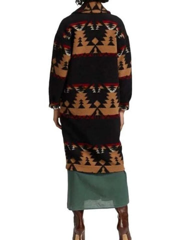 Yellowstone S05 Beth Dutton Black Printed Coat