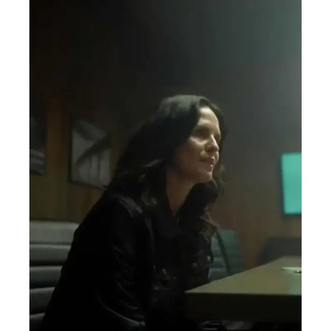 Young Wallander Frida Rask Black Leather Jacket