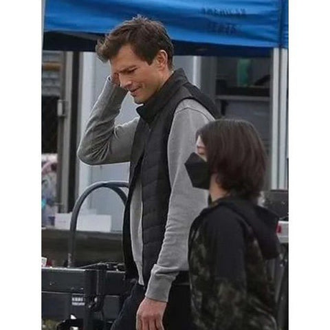 Your Place or Mine Ashton Kutcher Black Vest